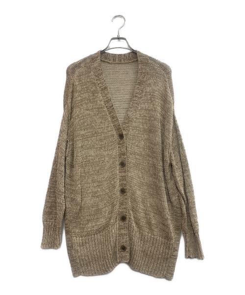 RIVE DROITE（リヴドロワ）RIVE DROITE (リヴドロワ) サイドスリット2WAY カーディガン ベージュ×ブラウン サイズ:FREEの古着・服飾アイテム