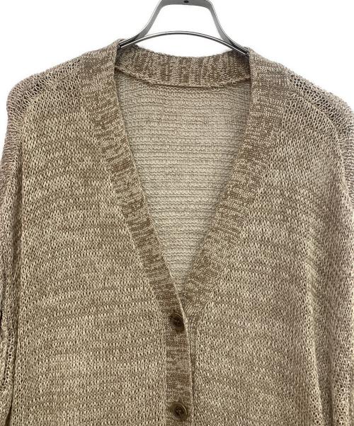 RIVE DROITE（リヴドロワ）RIVE DROITE (リヴドロワ) サイドスリット2WAY カーディガン ベージュ×ブラウン サイズ:FREEの古着・服飾アイテム