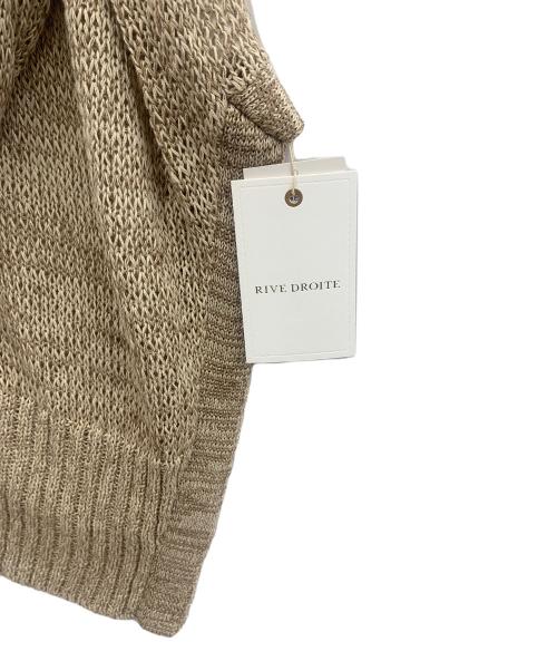RIVE DROITE（リヴドロワ）RIVE DROITE (リヴドロワ) サイドスリット2WAY カーディガン ベージュ×ブラウン サイズ:FREEの古着・服飾アイテム