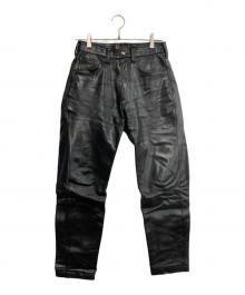 Wind Armor（ウィンドアーマー）の古着「レザーパンツ」｜ブラック