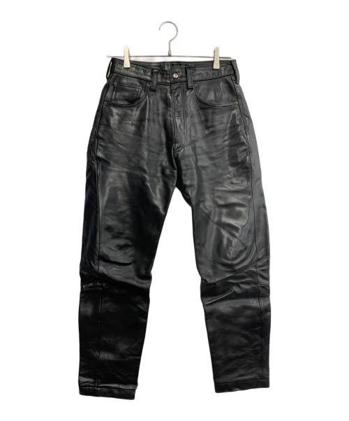 Wind Armor（ウィンドアーマー）Wind Armor (ウィンドアーマー) レザーパンツ ブラック サイズ:73の古着・服飾アイテム