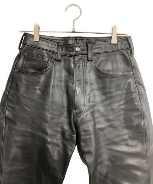 Wind Armor（ウィンドアーマー）Wind Armor (ウィンドアーマー) レザーパンツ ブラック サイズ:73の古着・服飾アイテム