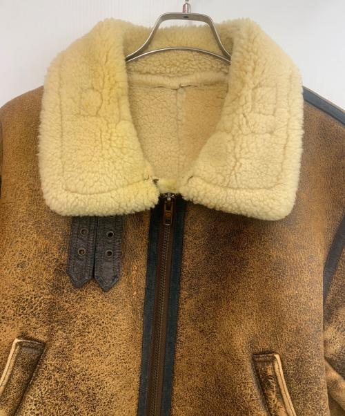 STRATH CONAR（ストラスコナー）STRATH CONAR (ストラスコナー) ムートンジャケット ブラウン×ベージュ サイズ:Mの古着・服飾アイテム