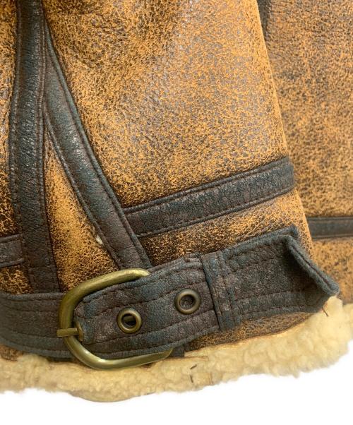 STRATH CONAR（ストラスコナー）STRATH CONAR (ストラスコナー) ムートンジャケット ブラウン×ベージュ サイズ:Mの古着・服飾アイテム