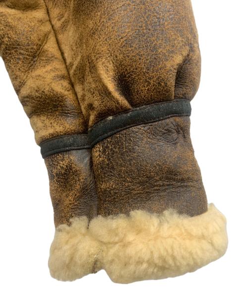 STRATH CONAR（ストラスコナー）STRATH CONAR (ストラスコナー) ムートンジャケット ブラウン×ベージュ サイズ:Mの古着・服飾アイテム