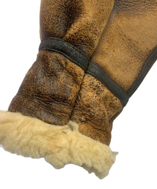 STRATH CONAR（ストラスコナー）STRATH CONAR (ストラスコナー) ムートンジャケット ブラウン×ベージュ サイズ:Mの古着・服飾アイテム