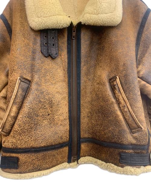 STRATH CONAR（ストラスコナー）STRATH CONAR (ストラスコナー) ムートンジャケット ブラウン×ベージュ サイズ:Mの古着・服飾アイテム