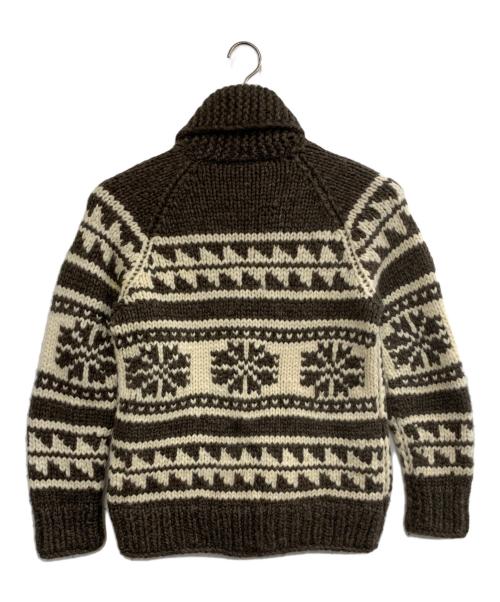 LONG HOUSE（ロングハウス）LONG HOUSE (ロングハウス) カウチンニットカーディガン ブラウン×ホワイト サイズ:Sの古着・服飾アイテム