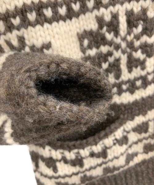 LONG HOUSE（ロングハウス）LONG HOUSE (ロングハウス) カウチンニットカーディガン ブラウン×ホワイト サイズ:Sの古着・服飾アイテム