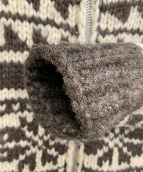 LONG HOUSE（ロングハウス）LONG HOUSE (ロングハウス) カウチンニットカーディガン ブラウン×ホワイト サイズ:Sの古着・服飾アイテム