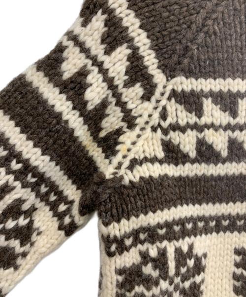 LONG HOUSE（ロングハウス）LONG HOUSE (ロングハウス) カウチンニットカーディガン ブラウン×ホワイト サイズ:Sの古着・服飾アイテム