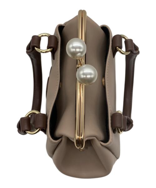 MARY QUANT（マリークヮント）MARY QUANT (マリークヮント) 巾着ショルダーバッグ ベージュ×ブラウンの古着・服飾アイテム