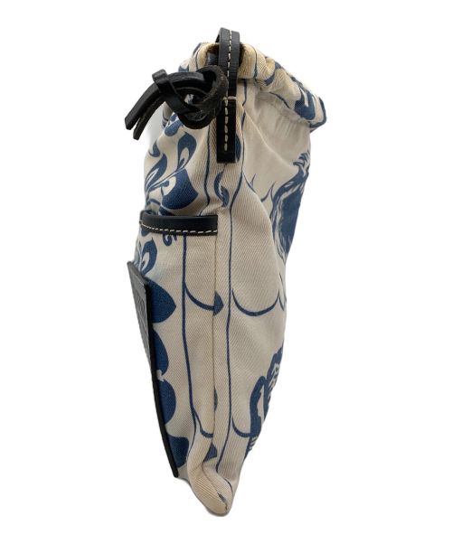 LOEWE（ロエベ）LOEWE (ロエベ) ドローストリングポーチ ベージュ×ブルーの古着・服飾アイテム
