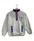 X-LARGEエクストララージ）の古着「ハーフジップスウェット」｜グレー×ブルー×オレンジ