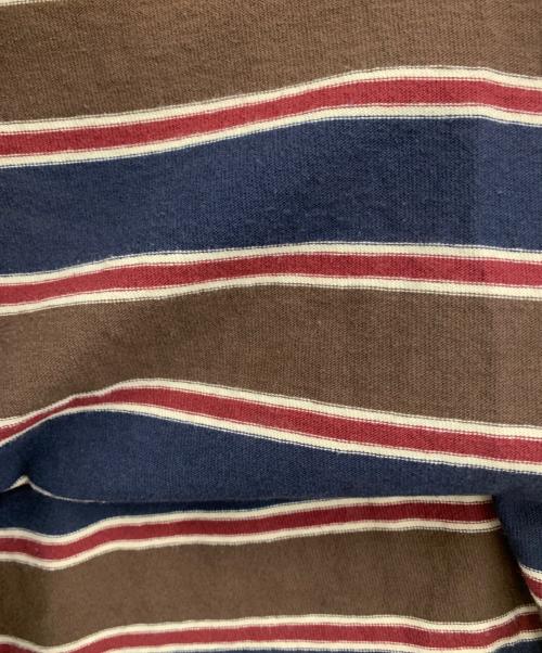 HUF（ハフ）HUF (ハフ) ボーダーカットソー ネイビー×ブラウン サイズ:XXLの古着・服飾アイテム