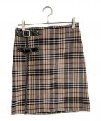 BURBERRY BLUE LABELバーバリーロンドンブルーレーベル）の古着「チェックスカート」｜ベージュ