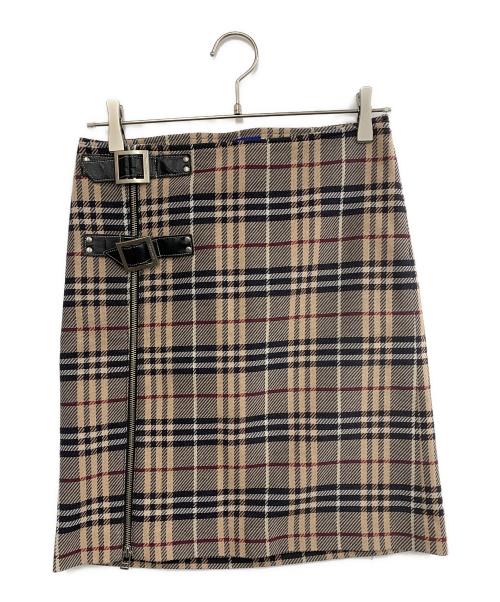 BURBERRY BLUE LABEL（バーバリー ブルー レーベル）BURBERRY BLUE LABEL (バーバリーロンドンブルーレーベル) チェックスカート ベージュ サイズ:UK36の古着・服飾アイテム
