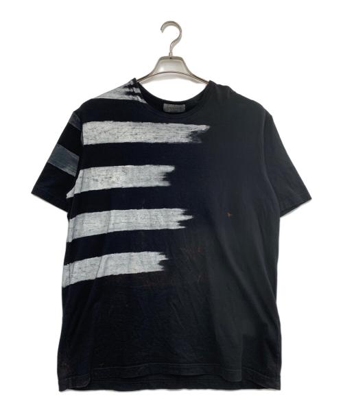 Yohji Yamamoto pour homme（ヨウジヤマモト プールオム）Yohji Yamamoto pour homme (ヨウジヤマモト プールオム) 半袖カットソー ブラック×ホワイト サイズ:Mの古着・服飾アイテム