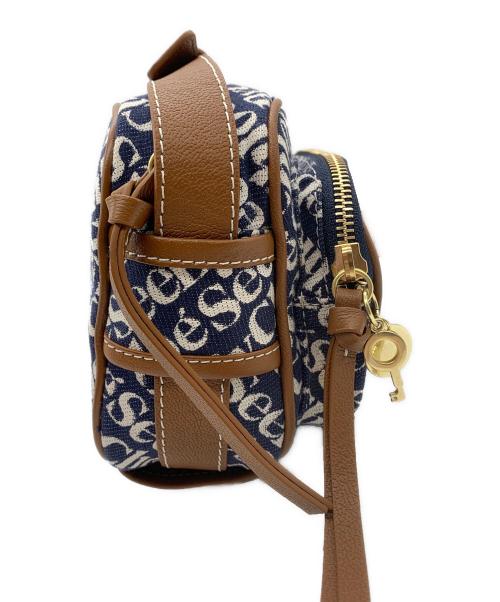 SEE BY CHLOE（シーバイクロエ）SEE BY CHLOE (シーバイクロエ) ショルダーカメラバッグ ネイビー×ブラウンの古着・服飾アイテム