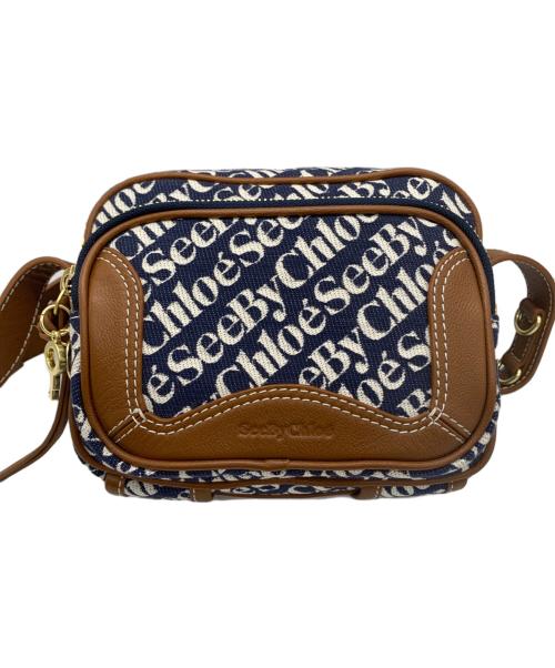 SEE BY CHLOE（シーバイクロエ）SEE BY CHLOE (シーバイクロエ) ショルダーカメラバッグ ネイビー×ブラウンの古着・服飾アイテム