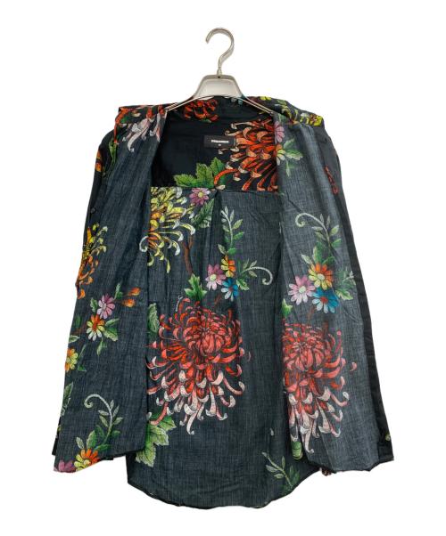 DSQUARED2（ディースクエアード）DSQUARED2 (ディースクエアード) デザインシャツ ブラック×レッド×グリーン サイズ:46の古着・服飾アイテム