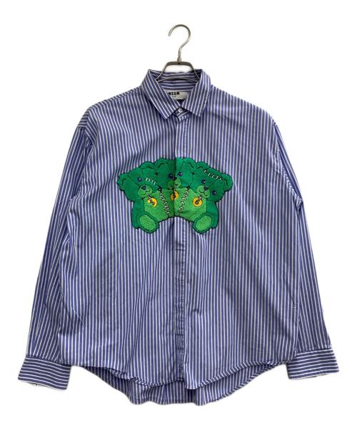 MSGM（エムエスジーエム）MSGM (エムエスジーエム) 長袖シャツ ホワイト×ブルー サイズ:41の古着・服飾アイテム