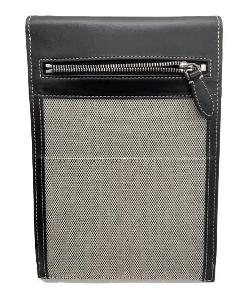 BURBERRY（バーバリー）BURBERRY (バーバリー) ショルダースマホポーチ ブラック×グレーの古着・服飾アイテム