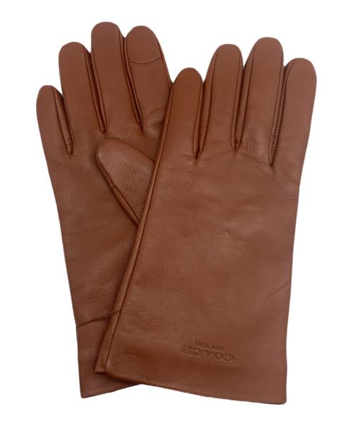 COACH（コーチ）COACH (コーチ) レザーグローブ ブラウン サイズ:Sの古着・服飾アイテム