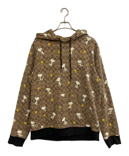 COACH（コーチ）COACH (コーチ) PEANUTS (ピーナッツ) プルオーバーパーカー ベージュ サイズ:Lの古着・服飾アイテム