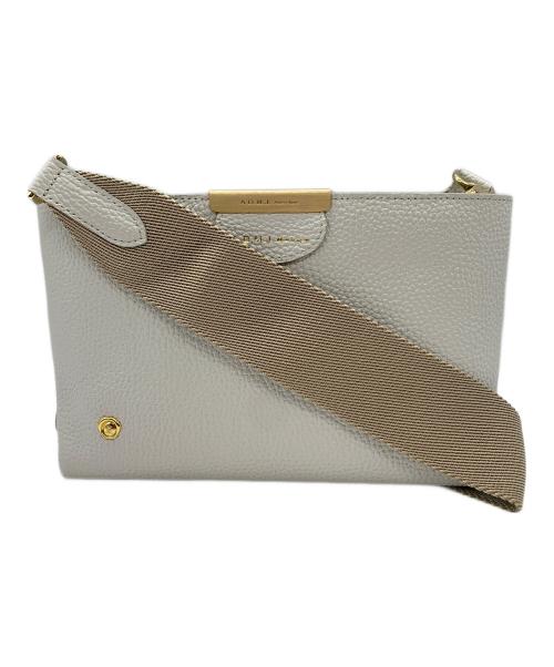 A.D.M.J.（エーディーエムジェイ）A.D.M.J. (エーディーエムジェイ) シュリンクレザーショルダーバッグ アイボリーの古着・服飾アイテム