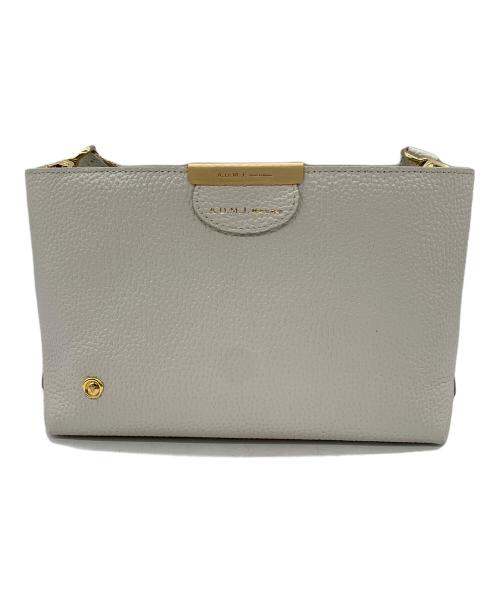 A.D.M.J.（エーディーエムジェイ）A.D.M.J. (エーディーエムジェイ) シュリンクレザーショルダーバッグ アイボリーの古着・服飾アイテム