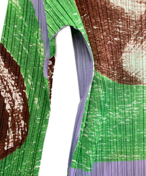 PLEATS PLEASE（プリーツプリーズ）PLEATS PLEASE (プリーツプリーズ) プリーツワンピース グリーン×ブルー サイズ:FREEの古着・服飾アイテム