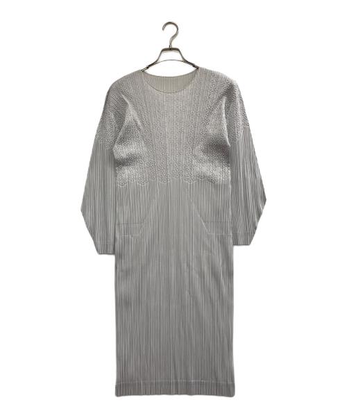 PLEATS PLEASE（プリーツプリーズ）PLEATS PLEASE (プリーツプリーズ) プリーツワンピース グレー サイズ:FREEの古着・服飾アイテム