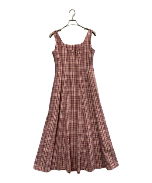 HER LIP TO（ハーリップトゥ）HER LIP TO (ハーリップトゥ) チェックワンピース レッド サイズ:Mの古着・服飾アイテム