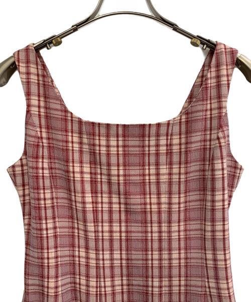 HER LIP TO（ハーリップトゥ）HER LIP TO (ハーリップトゥ) チェックワンピース レッド サイズ:Mの古着・服飾アイテム