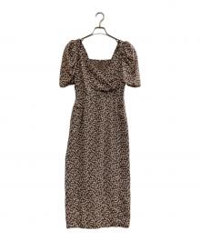 HER LIP TO（ハーリップトゥ）の古着「半袖ワンピース」｜ブラウン