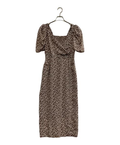 HER LIP TO（ハーリップトゥ）HER LIP TO (ハーリップトゥ) 半袖ワンピース ブラウン サイズ:Sの古着・服飾アイテム