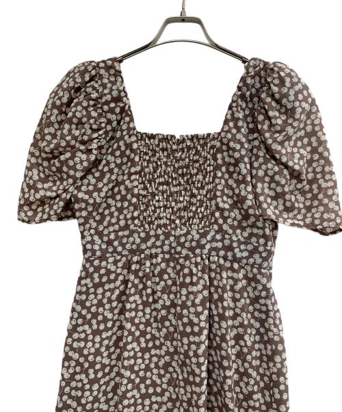 HER LIP TO（ハーリップトゥ）HER LIP TO (ハーリップトゥ) 半袖ワンピース ブラウン サイズ:Sの古着・服飾アイテム