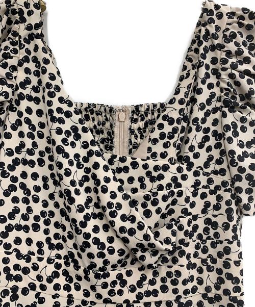 HER LIP TO（ハーリップトゥ）HER LIP TO (ハーリップトゥ) 半袖ワンピース ベージュ サイズ:Sの古着・服飾アイテム