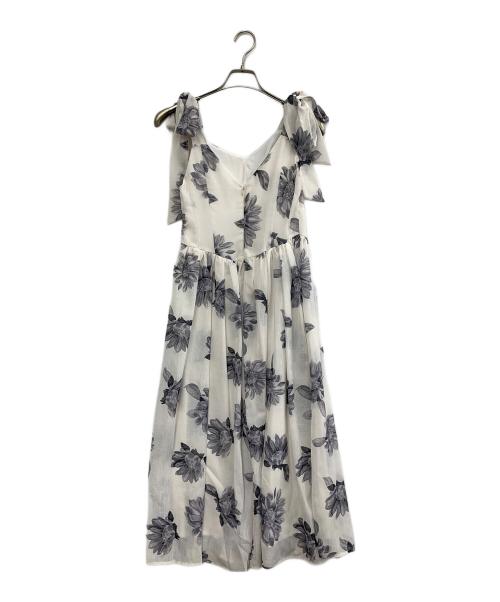 HER LIP TO（ハーリップトゥ）HER LIP TO (ハーリップトゥ) ノースリーブワンピース ホワイト×グレー サイズ:Sの古着・服飾アイテム