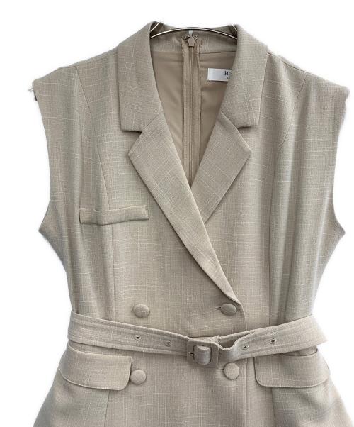 HER LIP TO（ハーリップトゥ）HER LIP TO (ハーリップトゥ) 切替ワンピース ベージュ×ブラウン サイズ:Sの古着・服飾アイテム