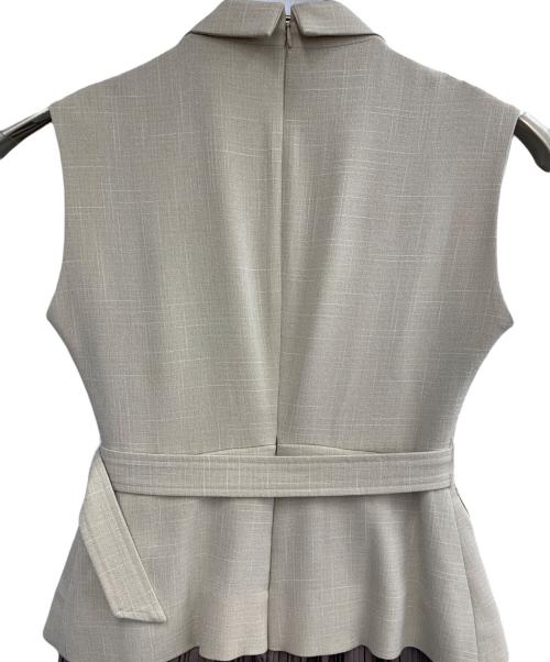 HER LIP TO（ハーリップトゥ）HER LIP TO (ハーリップトゥ) 切替ワンピース ベージュ×ブラウン サイズ:Sの古着・服飾アイテム