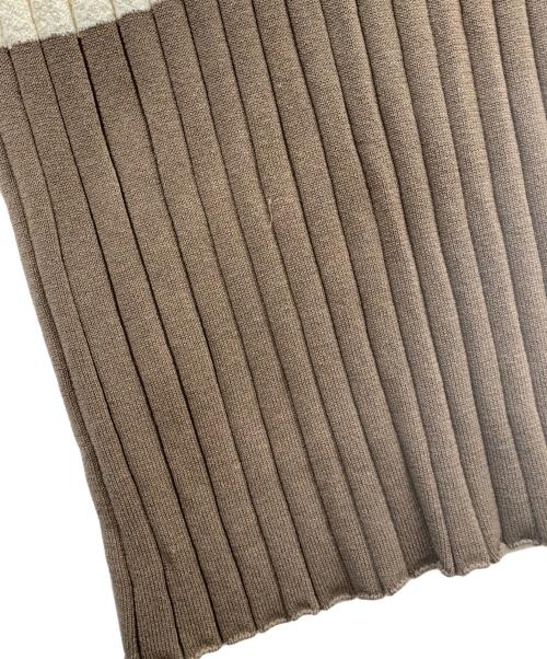 HER LIP TO（ハーリップトゥ）HER LIP TO (ハーリップトゥ) ノースリーブニットワンピース ブラウン×ベージュ サイズ:Sの古着・服飾アイテム