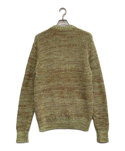 CABAN（キャバン）CABAN (キャバン) ミックスワッフルクルーネックカーディガン ベージュ×レッド サイズ:FREEの古着・服飾アイテム