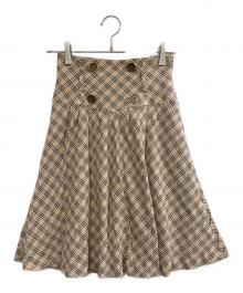 BURBERRY BLUE LABEL（バーバリーロンドンブルーレーベル）の古着「チェックスカート」｜ベージュ