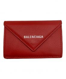BALENCIAGA（バレンシアガ）の古着「ペーパーミニウォレット」｜レッド