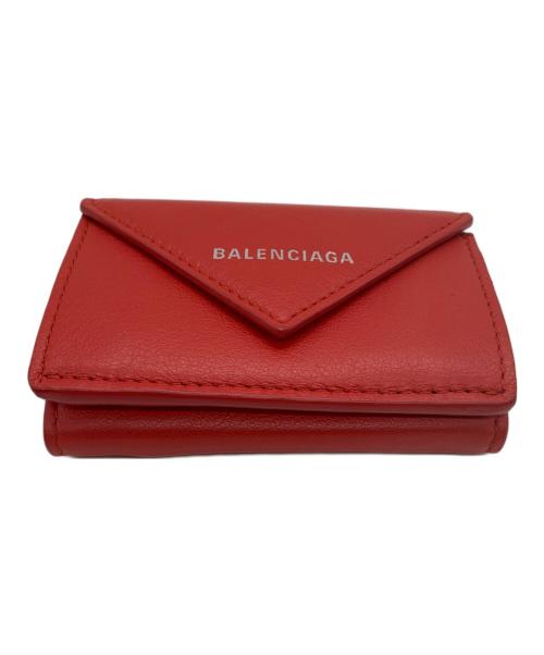 BALENCIAGA（バレンシアガ）BALENCIAGA (バレンシアガ) ペーパーミニウォレット レッドの古着・服飾アイテム