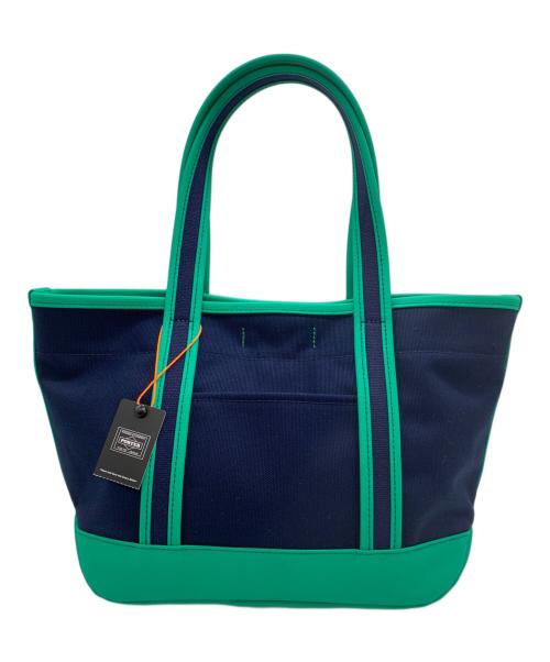 PORTER（ポーター）PORTER (ポーター) トートバッグS ネイビー×グリーンの古着・服飾アイテム