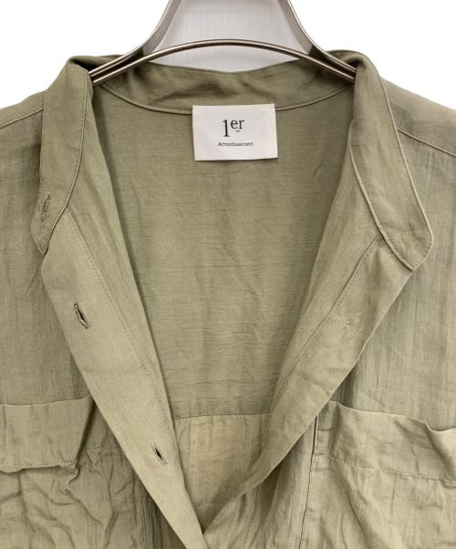 1er Arrondissement（プルミエ アロンディスモン）1er Arrondissement (プルミエ アロンディスモン) リネン混シャツワンピース カーキ サイズ:36の古着・服飾アイテム