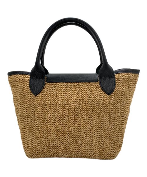 LONGCHAMP（ロンシャン）LONGCHAMP (ロンシャン) カゴハンドバッグ ナチュラル×ブラックの古着・服飾アイテム